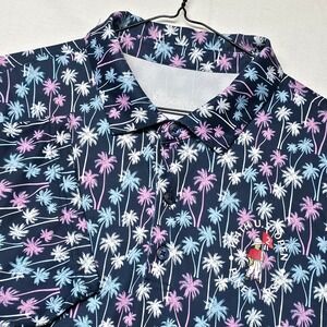 US Open Golf Polo Men's XL Shirt Navy Blue Palm Tree 124th Pinehurst Putter Boy